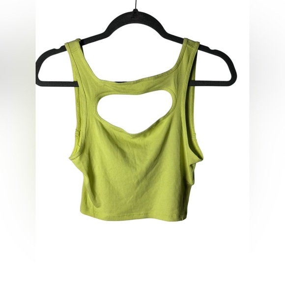 Lululemon LA Front Cut-Out Crop Tank Top Lemon Vibe Size 8 - Picture 3 of 9